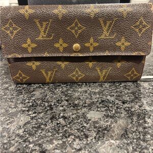 Louis Vuitton Brown and Gold Monogram Wallet